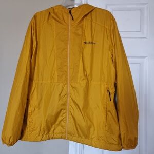 Columbia Mustard Yellow Lightweigth Windbreaker Mens Jacket Size XL